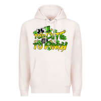 Pale Pink Too cute to pinch St. Patrick's Day Premium Hoodie - HowdyJamesFarm