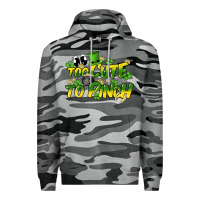Slate Camo Too cute to pinch St. Patrick's Day Premium Hoodie - HowdyJamesFarm