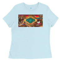 Baby Blue western gemstone and leopard with serape licanse plate Ladies Tee - Artiststas
