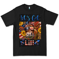 Black Western Let's Get Lit Cow Premium Tee - LillyAllenDesigns