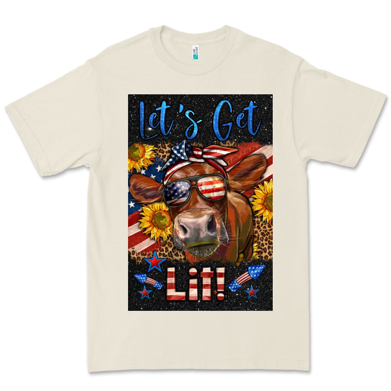 Western Let's Get Lit Cow Premium Tee by LillyAllenDesigns | Teevron