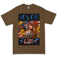 Cacao Western Let's Get Lit Cow Premium Tee - LillyAllenDesigns