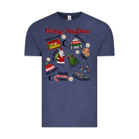 Vintage Denim Merry Christmas Vintage Tee - MaliasSmallBusiness