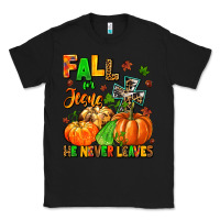 Black fall for jesus he never leaves Classic Tee - MaliasSmallBusiness