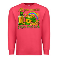 Cardinal St. Patrick's All you need is coffee and luck Premium Sweatshirt - OliviaCreatesArt
