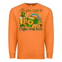 Carrot St. Patrick's All you need is coffee and luck Premium Sweatshirt - OliviaCreatesArt