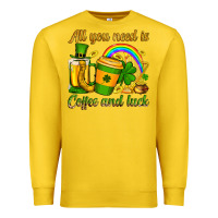 Lemon St. Patrick's All you need is coffee and luck Premium Sweatshirt - OliviaCreatesArt