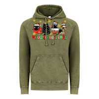 Vintage Olive meowy christmas cats Vintage Hoodie - MaliasSmallBusiness