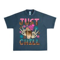 Midnight Navy just chill with coffee bean bbs Urban Heavy Tee - BundleAndBundleShop