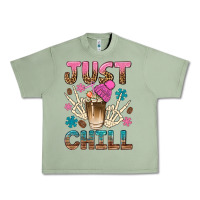 Oil Green just chill with coffee bean bbs Urban Heavy Tee - BundleAndBundleShop