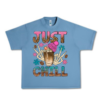 Pebble Blue just chill with coffee bean bbs Urban Heavy Tee - BundleAndBundleShop