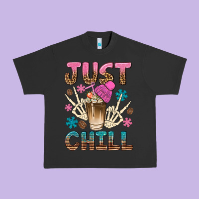 Just Chill With Coffee Bean Bbs Urban Heavy Tee Designed By Bundleandbundleshop