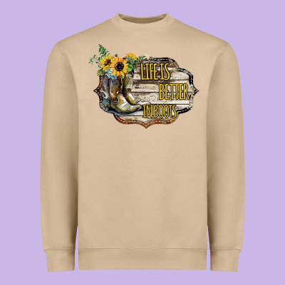 Life Is Better In Boots Heavyweight Sweatshirt Designed By Bettercallsaul