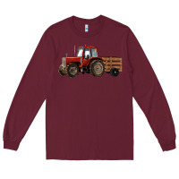 Burgundy farm tractor Long Sleeve Tee - RanaPortraitStore