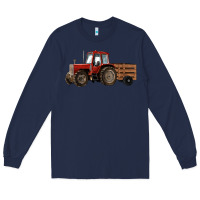 Navy farm tractor Long Sleeve Tee - RanaPortraitStore