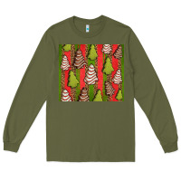 Army Green Christmas cakes leopard Long Sleeve Tee - Jasminsmagicworld