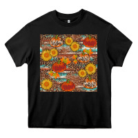 Black pumpkin plaid sunflower seamless min Heavy Core Tee - AdoDesignShop