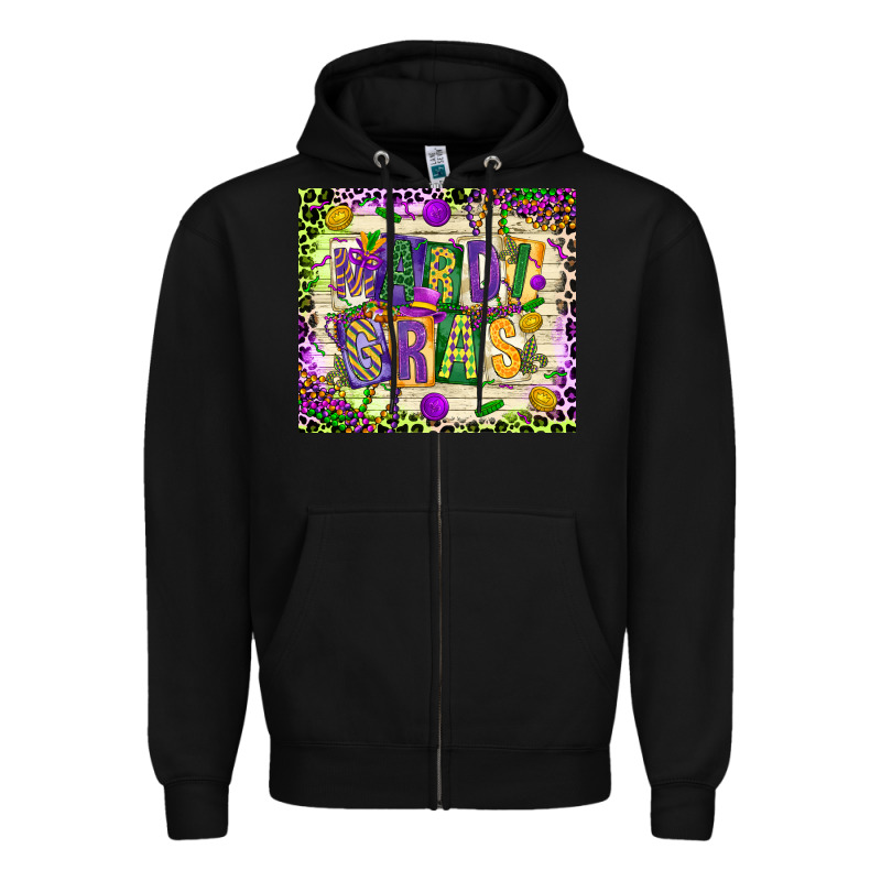 Mardi Gras Zipper Hoodie by CowGirlArtShop | Teevron