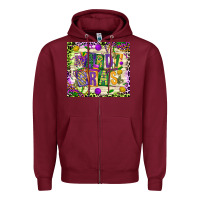 Burgundy mardi gras Zipper Hoodie - CowGirlArtShop