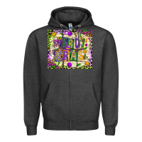 Charcoal Heather mardi gras Zipper Hoodie - CowGirlArtShop