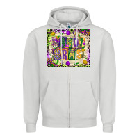 Dove Grey mardi gras Zipper Hoodie - CowGirlArtShop