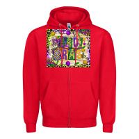 Red mardi gras Zipper Hoodie - CowGirlArtShop