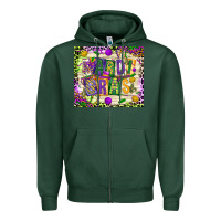 Sports Green mardi gras Zipper Hoodie - CowGirlArtShop