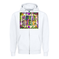 White mardi gras Zipper Hoodie - CowGirlArtShop