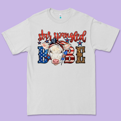 Western Star Spangled Baby Cow Premium Tee Designed By Lillyallendesigns