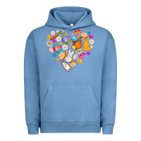 Pigment Pebble Blue Easter Love Urban Hoodie - CowhideDigitalArt