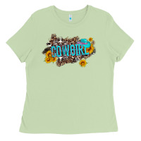 Matcha western cowgirl and sunflower with hat and cowhide leopard Ladies Tee - Artiststas