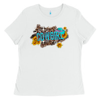 White western cowgirl and sunflower with hat and cowhide leopard Ladies Tee - Artiststas
