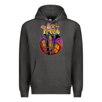 Charcoal Heather trick treat black Premium Hoodie - JahusDesignShop