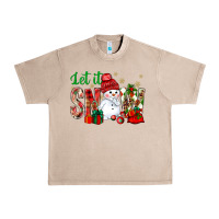 French Oak let it snow with snowman Urban Heavy Tee - BundleAndBundleShop