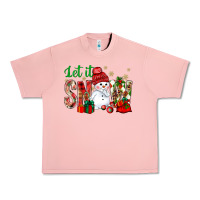 Salmon let it snow with snowman Urban Heavy Tee - BundleAndBundleShop