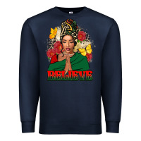Navy Believe black woman Premium Sweatshirt - FaDigitalArtStudio