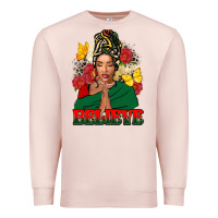 Pale Pink Believe black woman Premium Sweatshirt - FaDigitalArtStudio