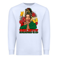 White Believe black woman Premium Sweatshirt - FaDigitalArtStudio