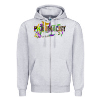 Heather Grey mardi gras pharmacist Zipper Hoodie - CowGirlArtShop