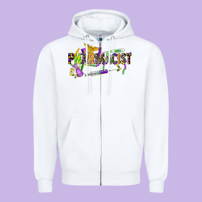 Mardi Gras Pharmacist Zipper Hoodie Designed By Cowgirlartshop