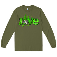 Army Green love st patricks gnome Long Sleeve Tee - Jasminsmagicworld