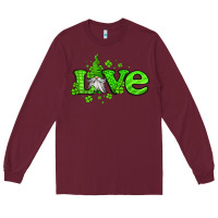 Burgundy love st patricks gnome Long Sleeve Tee - Jasminsmagicworld
