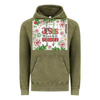 Vintage Olive christian christmas  jesus the reason Vintage Hoodie - MaliasSmallBusiness