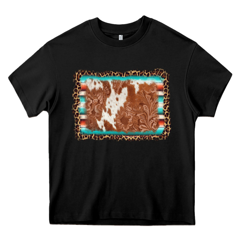 Leopard Serape Cowhide  Leather Background Heavy Core Tee by AdoDesignShop | Teevron