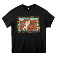 Black leopard serape cowhide  leather background Heavy Core Tee - AdoDesignShop