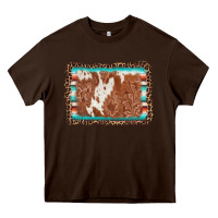 Chocolate Brown leopard serape cowhide  leather background Heavy Core Tee - AdoDesignShop
