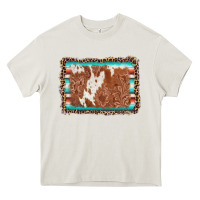 Cream leopard serape cowhide  leather background Heavy Core Tee - AdoDesignShop