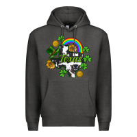Charcoal Heather Texas map St. Patrick's Premium Hoodie - CowGirlArtShop