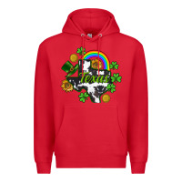 Red Texas map St. Patrick's Premium Hoodie - CowGirlArtShop