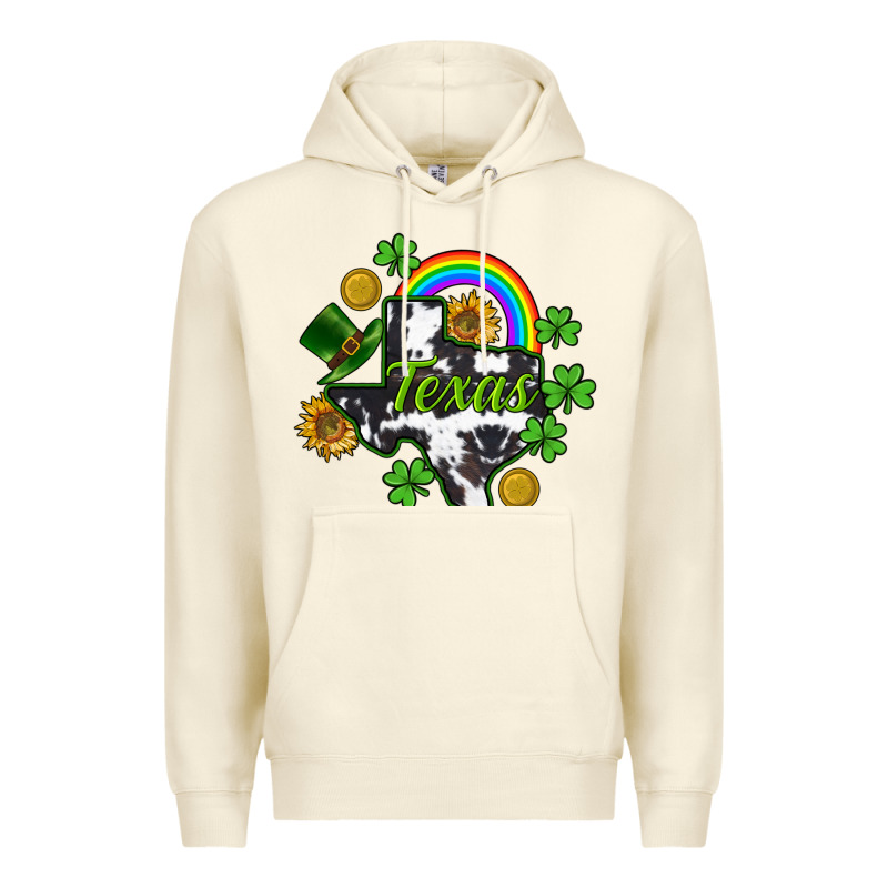 Texas Map St. Patrick's Premium Hoodie by CowGirlArtShop | Teevron